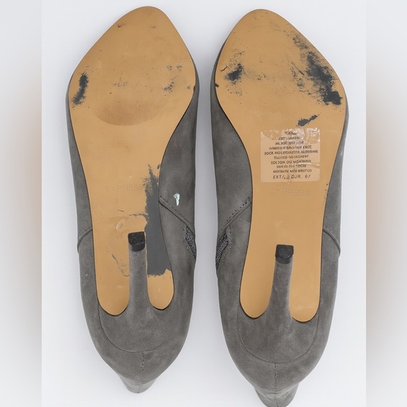 Express Gray Faux Suede Stiletto Booties – Size 8.5 - Picture 5 of 5